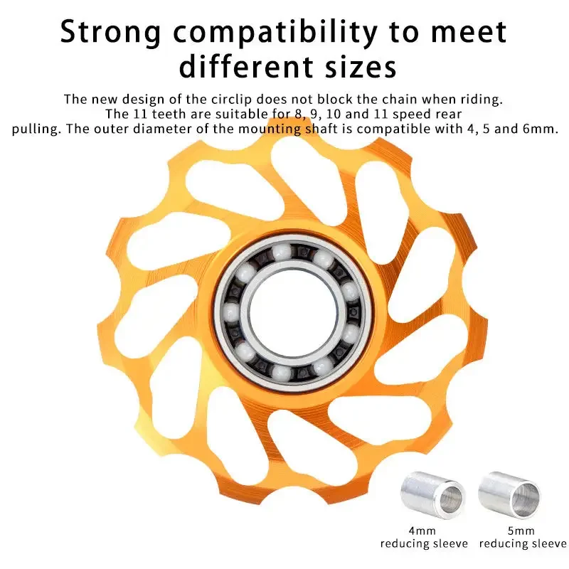 Poulie Dérailleur Arrière 11T Keenso - Roulement Céramique - Pour VTT 8/9/10/11 Vitesses