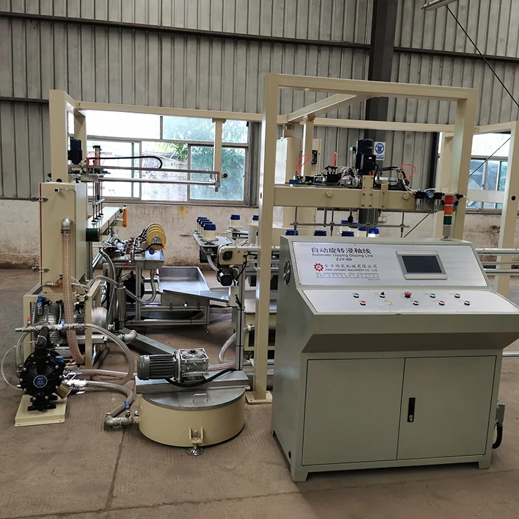 Automatic Ceramic Porcelain Plate Glazing Machine Pottery Cups Dipping