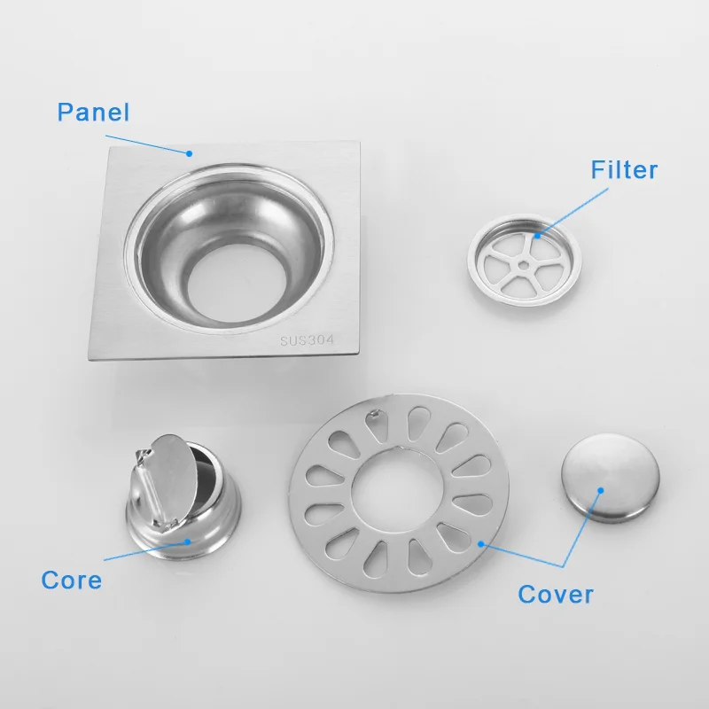 120mm Submarine Backflow Preventer SS Drainer Invisible Shower Channel Drains Stopper Adjustable Floor Drain Core