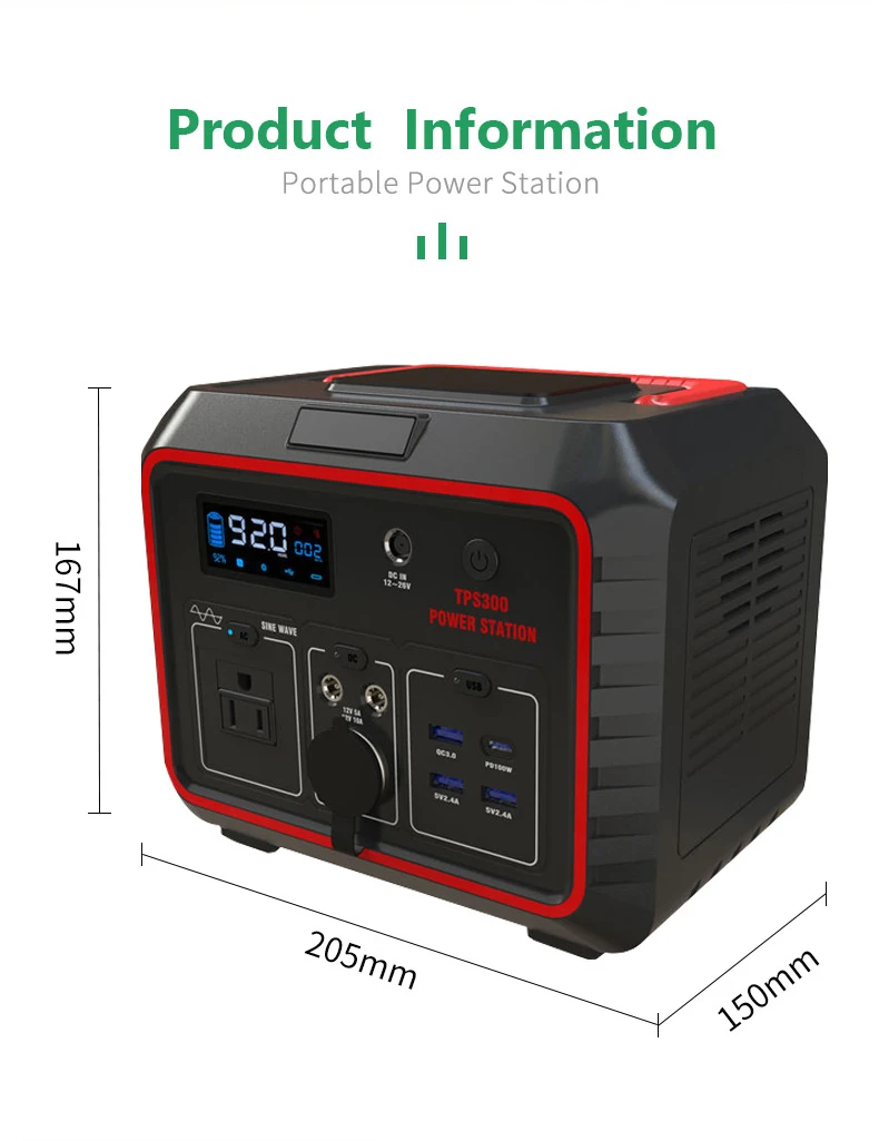 Wireless Charging 300w Portable Power Station Camping Outdoor Energy Storage Power Supply
