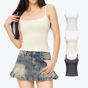 2026 New Women's Short Sleeveless Camisole Vest Sexy Girl Knitted Base Layer Inner Wear Casual Tank Tops