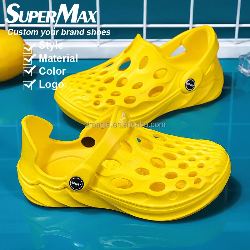 Детские пляжные туфли на заказ сандалии для мальчиков и девочек садовые тапочки взрослых нескользящая Мужская обувь с отверстиями женские сланцы младенцев