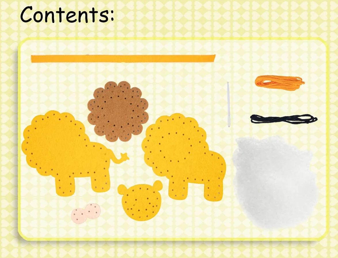 Нетоксичный экологически чистый войлок набор «сделай сам» животное Лев готовый к стежку обучение шитью искусство и ремесло для