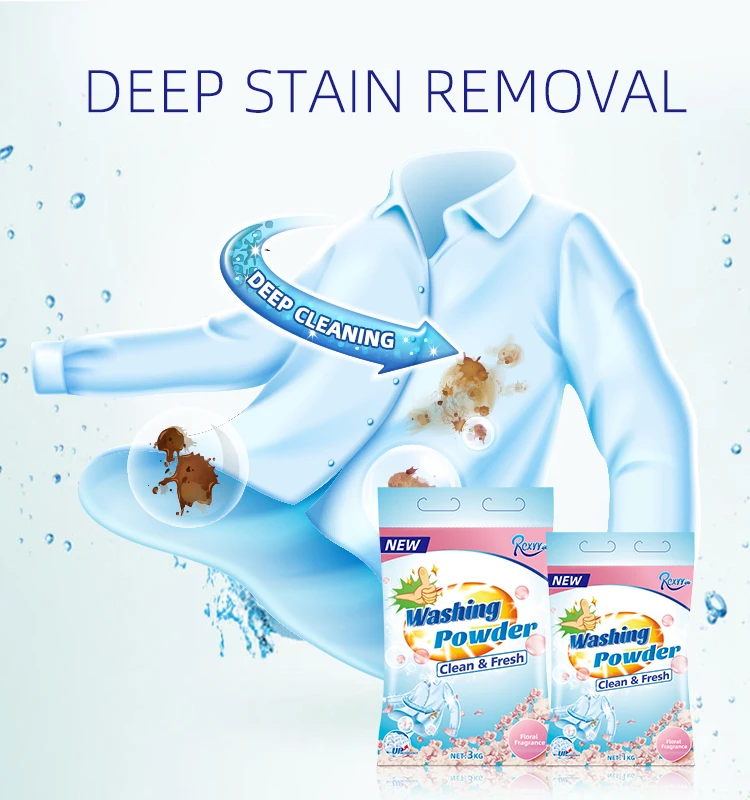 Wholesale Bulk Factory High Quality Rich Foam 1KG laundry Soap Washing Powder Detergent with Lemon Fragrance