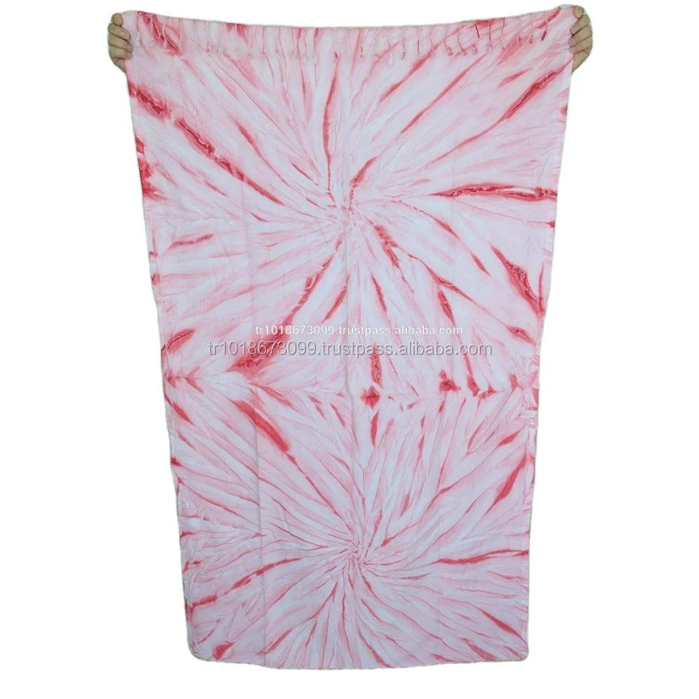 Tie Dye Peshtemal Turkish Towel Fouta Hand Dyed Sand Resistant 100 Cotton Best Seller