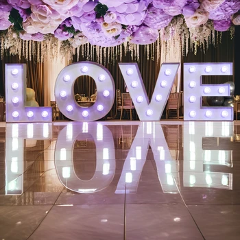 Customizable Marquee Illuminated Signs LED Love Letters Numbers Stand