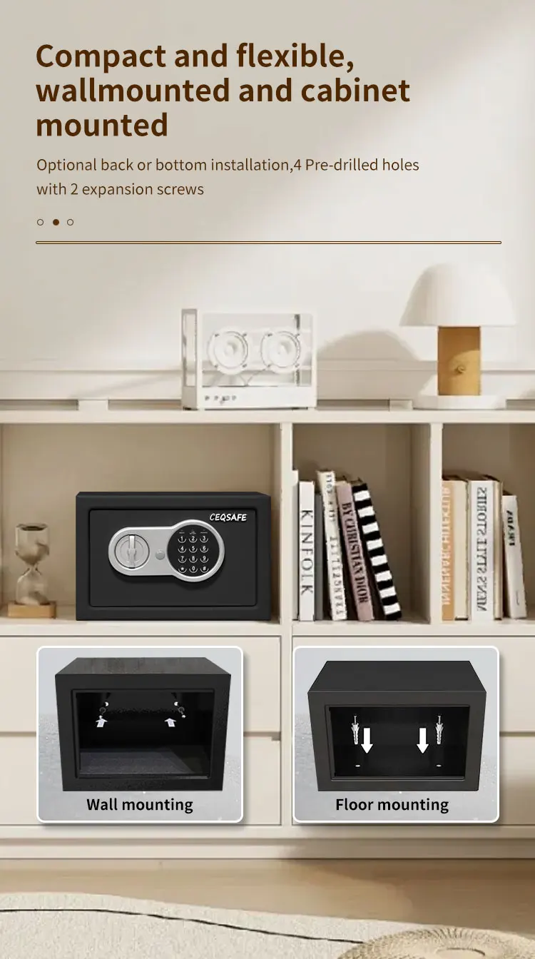 CEQSAFE Key Security Top Open Laptop Size Digital Password Electronic Smart Two Mini Room Deposit Small Safe Box factory