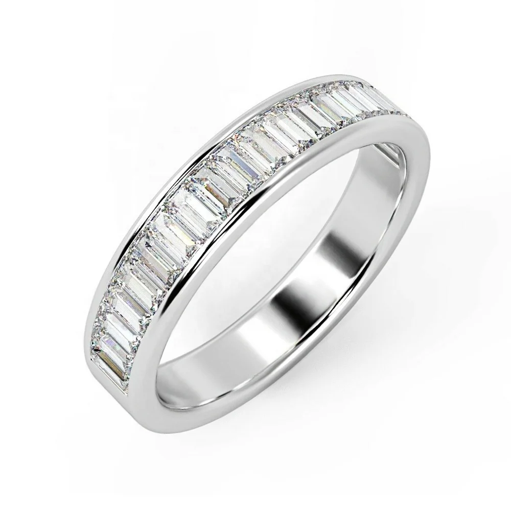 baguette diamond half eternity ring