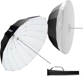 NEEWER 71"/180cm Parabolic Reflective Umbrella Photography with Silver Inner, Soft Lighting with Diffuser Cover, Bag, Quick