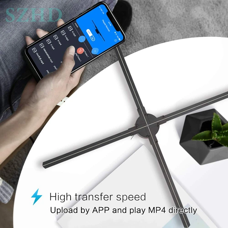 4K HD DSEELAB 65cm 3Dホログラムファン WiFi制御の商業用表示器