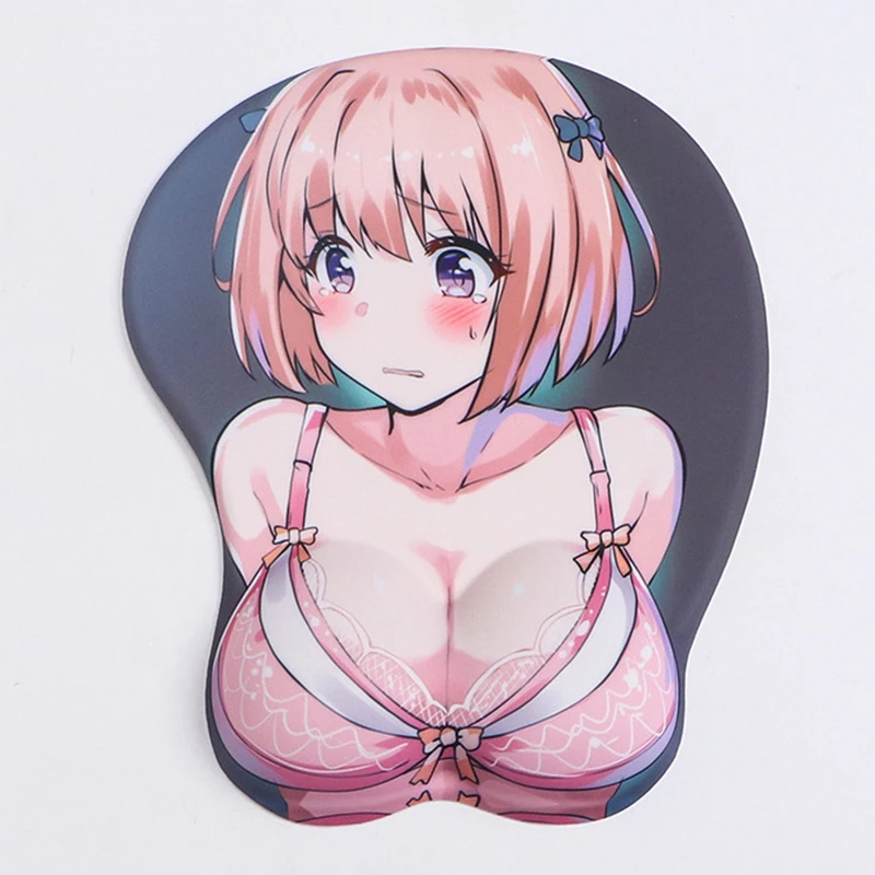Wholesale Custom Print Creative Durable Silicon Gel 3D Corgi Big Ass Sexy Breast Wrist Rest  Mous Mouse Pad With Soft Silicon