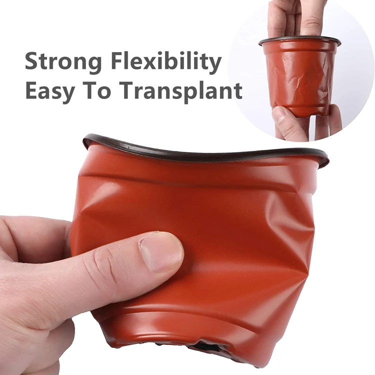 130 X 115 X 88mm Durable Double Color Plastic Flower Pot 8 Size Small