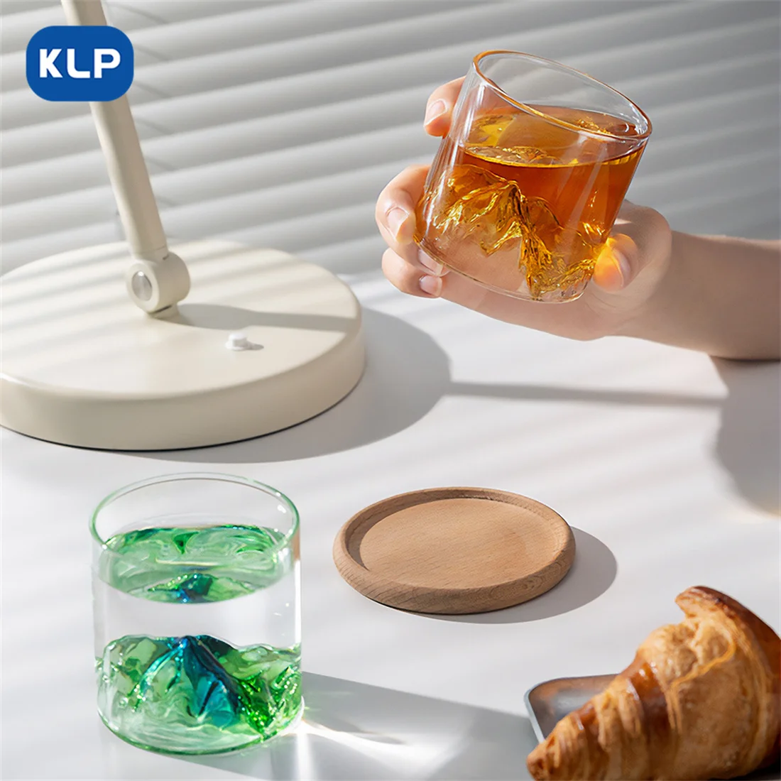 KLP Japanese Style Thin Glass Drinking Glass Juice Mug Iceberg Whisky Mug