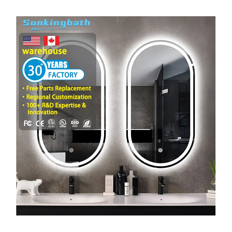 Wholesale Waterproof Anti Fog Led Mirror Touch Frameless Runway Smart Mirror Light Led Bathroom Mirror with Led Light