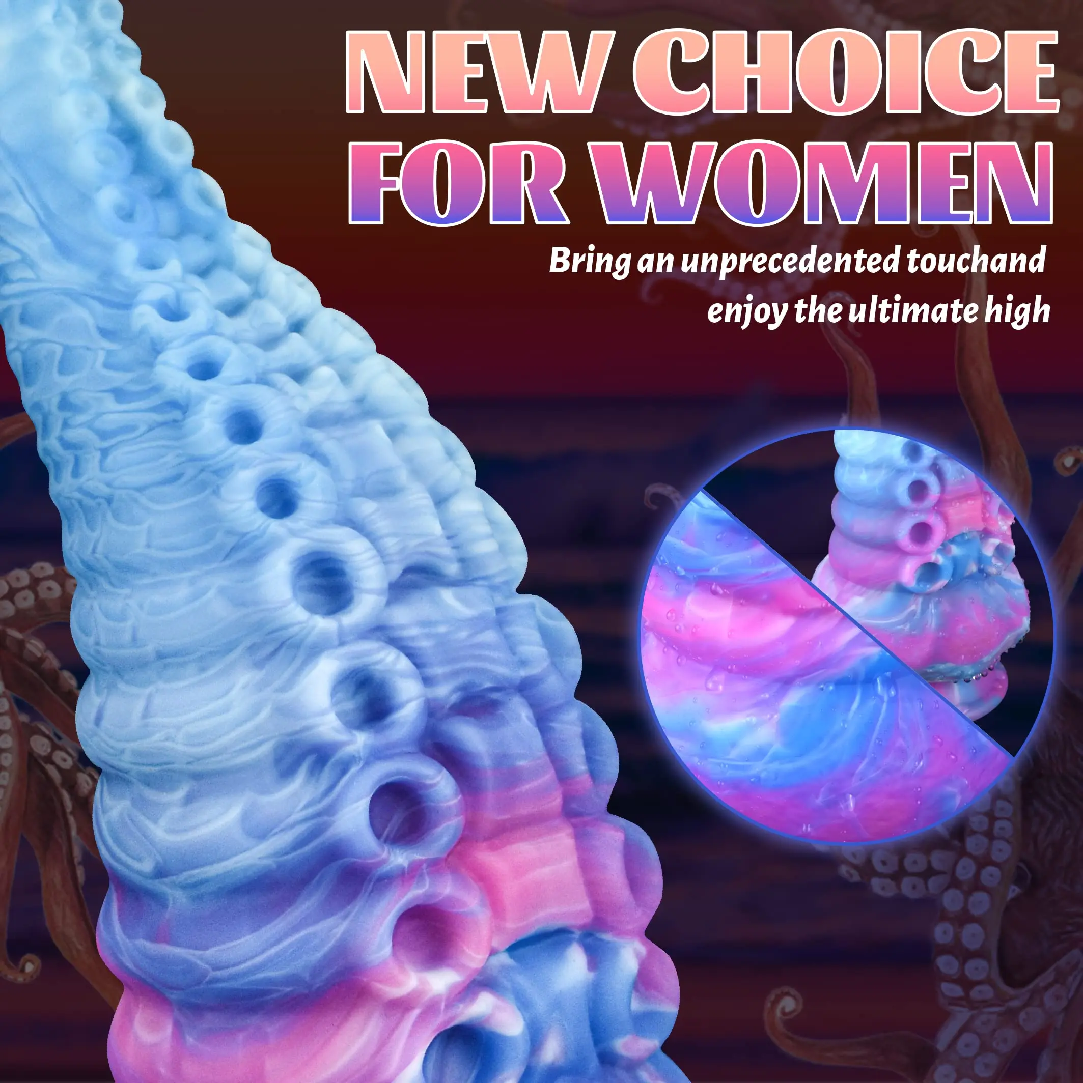 Colorful Tentacle Dildo Octopus Huge Anal Plug Monster Dildo Sex Toy With Dong Strong Suction