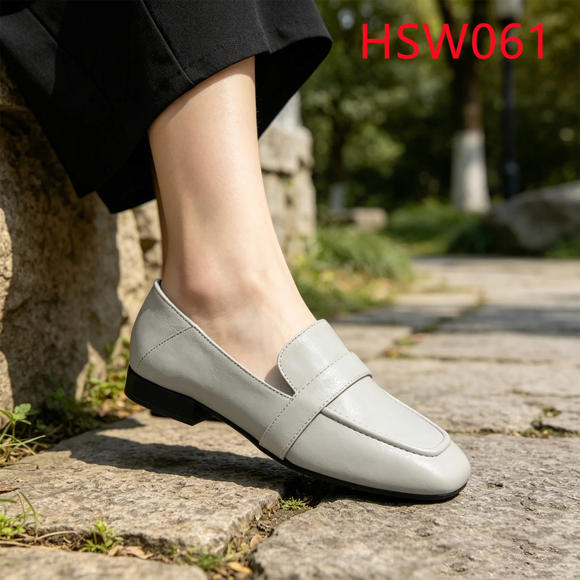 LXG,long Time Stand Comfy Low Heel White Lady Loafers Anti-odor Full Grain Leather Fashion Daily Boat Shoes for Staff HSW061