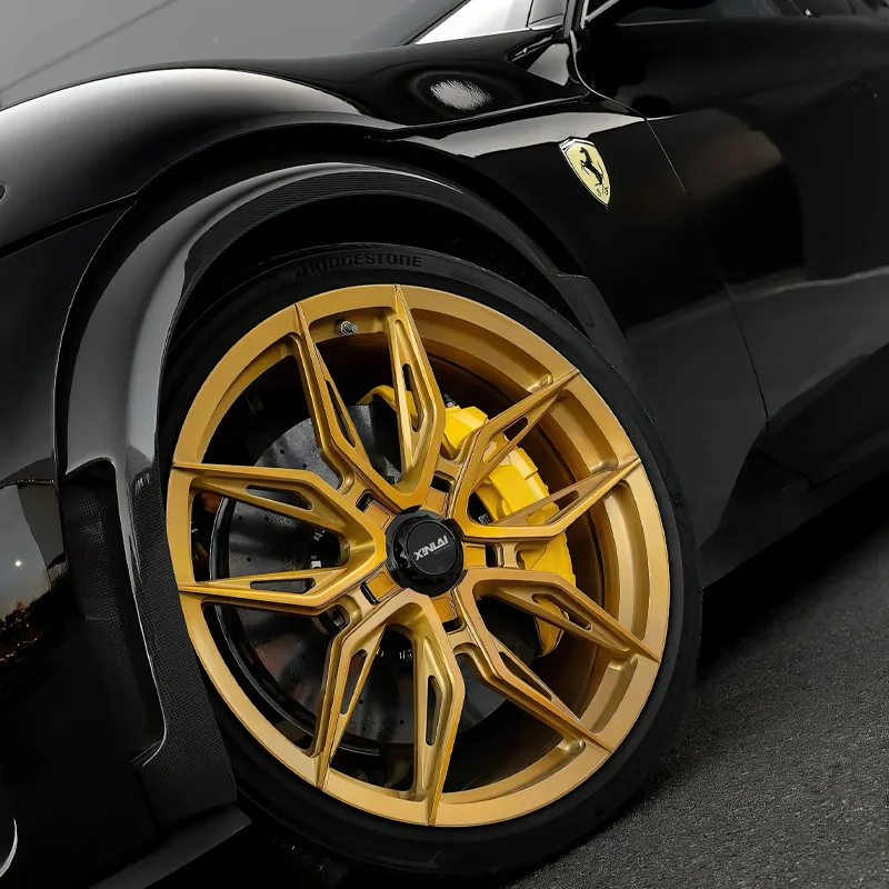 XINLAI 1 Piece Custom Forged Racing Car Gold Wheels 5x120 5x112 Car Alloy Rim for porsche audi Mercedes Amg Gt Lamborghini - Image 2
