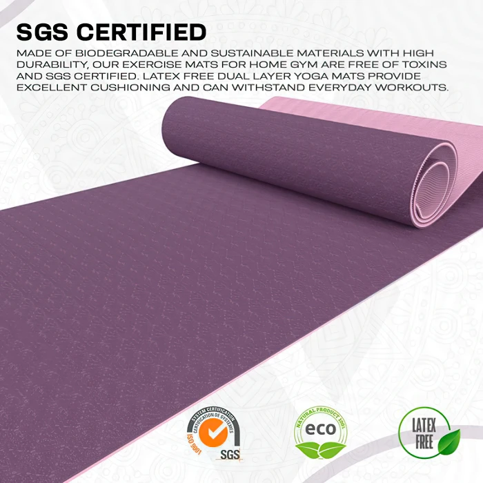 Dropshipping Tpe Yoga Matt De Yoga Sport Gym Yogamatt Anti Slip 6mm Custom Logo Uv Print Eco