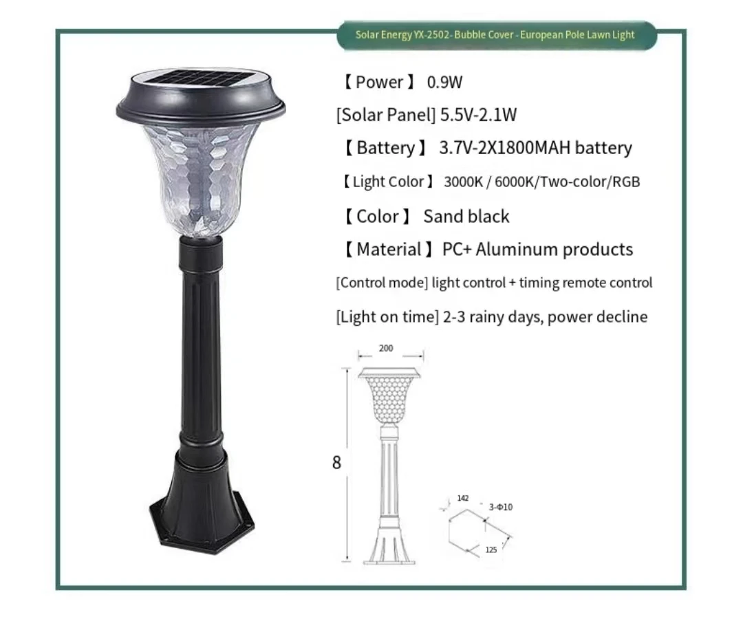 High Quality Cheap Price Outdoor Solar Powered Garden Lamp Led