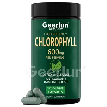 OEM Natural Detox and Cleanse Supplement Immune System Booster Energy Enhancing Vegan Chlorophyll Capsules