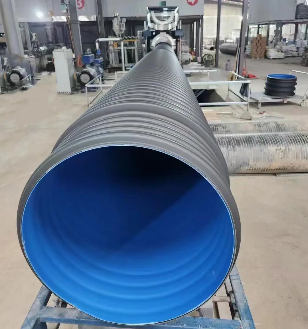 HDPE Double Wall Corrugated Tube Pipe Diameter DN 80 DN300 DN800 DN1000 DN1200 DN4000 MM HDPE Plastic Culvert Drainage Pipe
