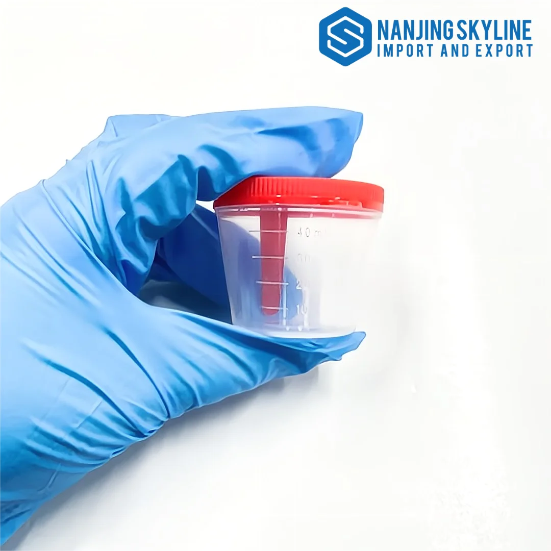 Urine Collection Container Sterile Sample Specimen Bottle Cup 15ml-120ml Sizes with Label Sterile Urine Container for Hospital