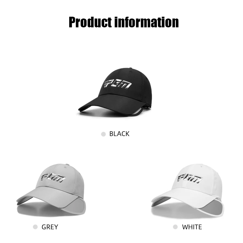 Pgm Mz054 Fully Customizable Golf Hats Black Rope Golf Hats With Custom