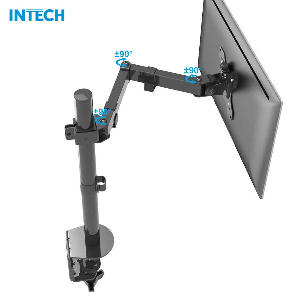Single Arm Height Adjustable Monitor Desk Mountfits 13" To 27