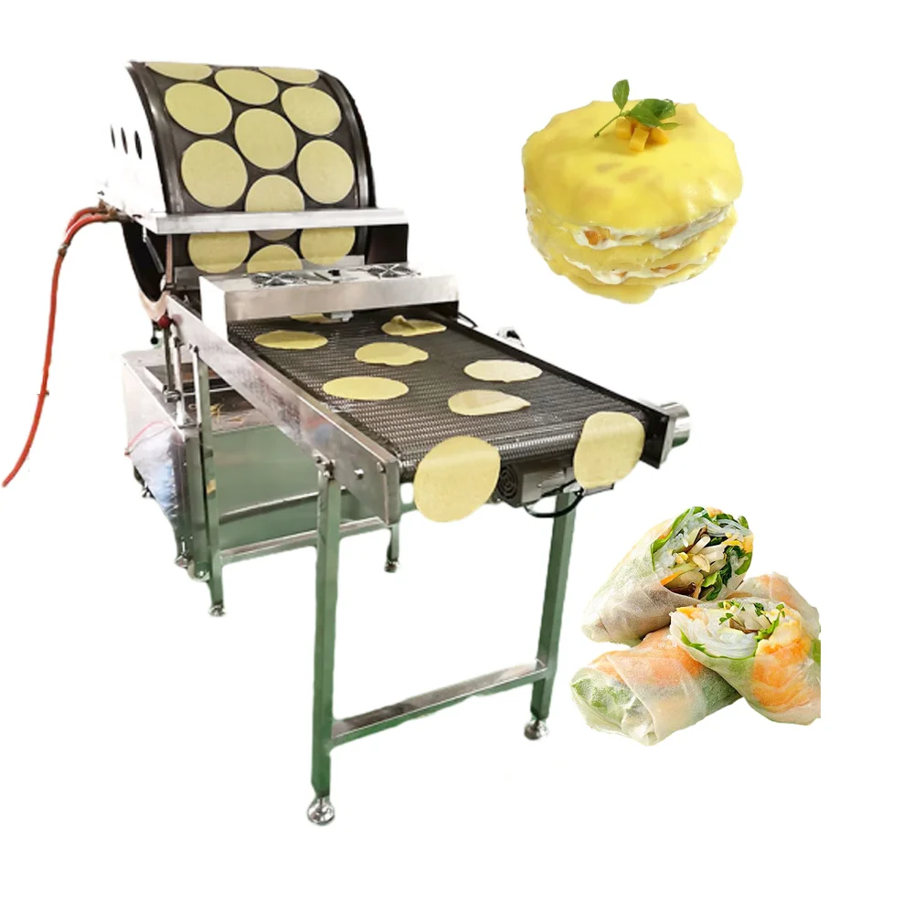Automatic Injera Crepe Spring Roll Machine Idli Dosa Batter Paste Egg Roll Maker Machine Lumpia Wrapper Making Machine Price