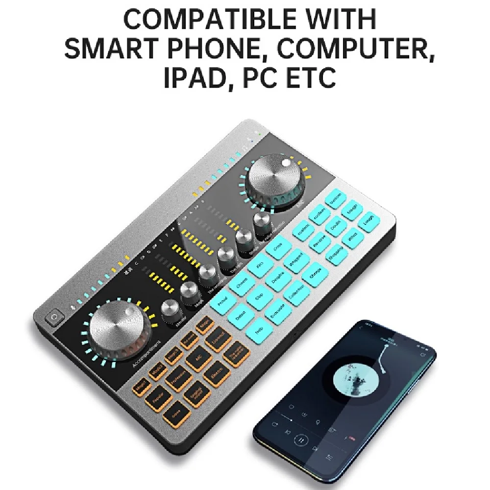 Многоканальный Внешний usb-интерфейс для пения в прямом эфире k10 v8, звукозапись, звуковая карта