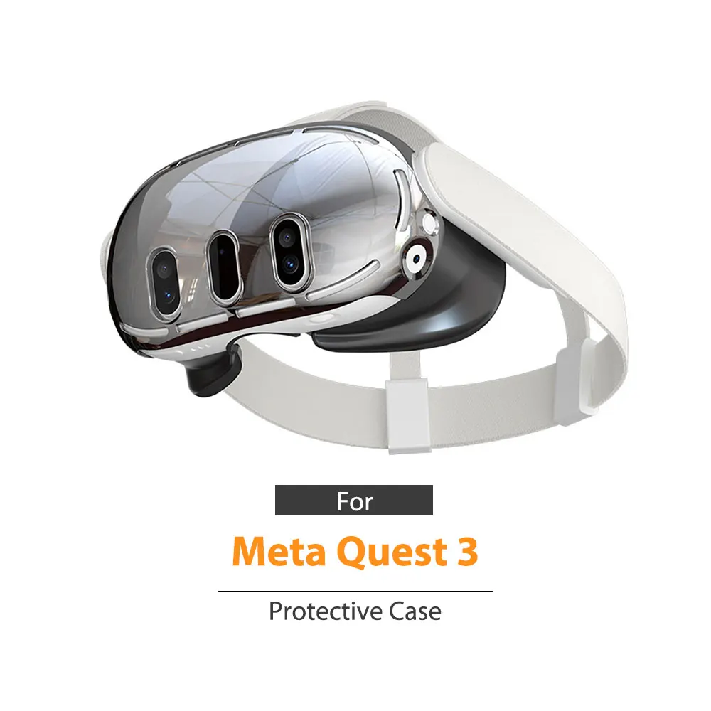 Transparent Clear Tpu Case Back Cover Silicone Soft Drop Proof For Meta Quest 3 Headset Headband