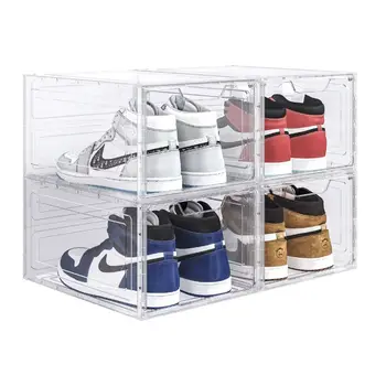 Plastic Shoe Rack Sneaker Storage Box Amazon 12 Packs Clear