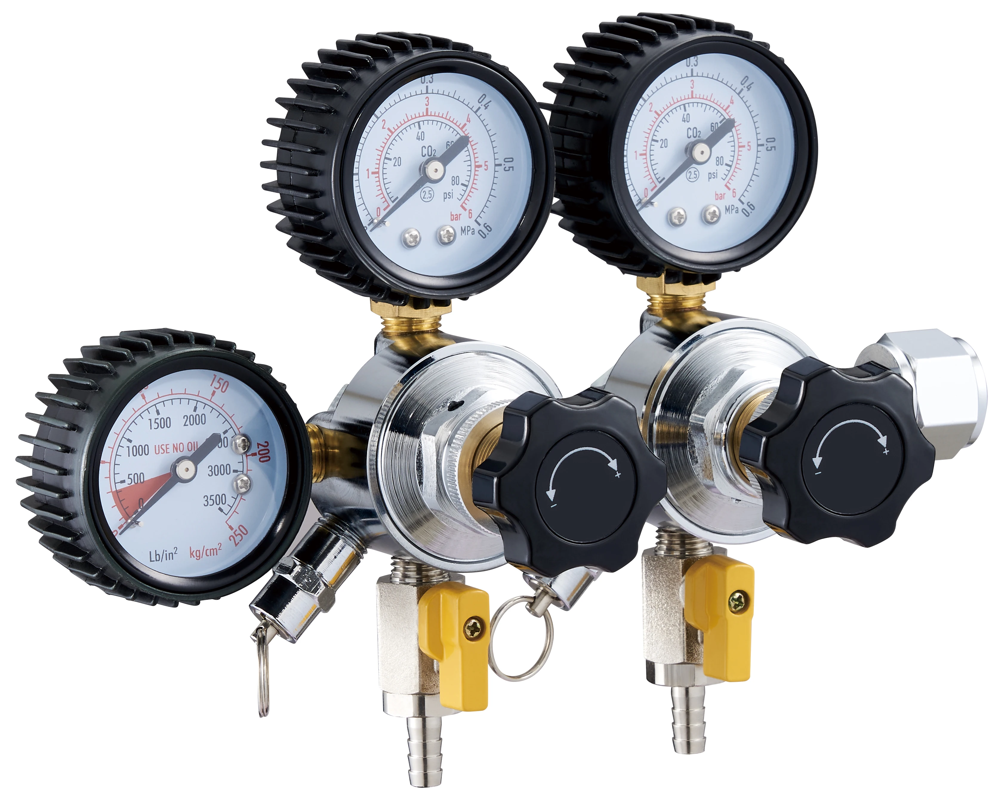 Dual-Body Economy CO2 Gas Regulator with Safety Manual Pressure Relief Valve for Beer & Other Beverages