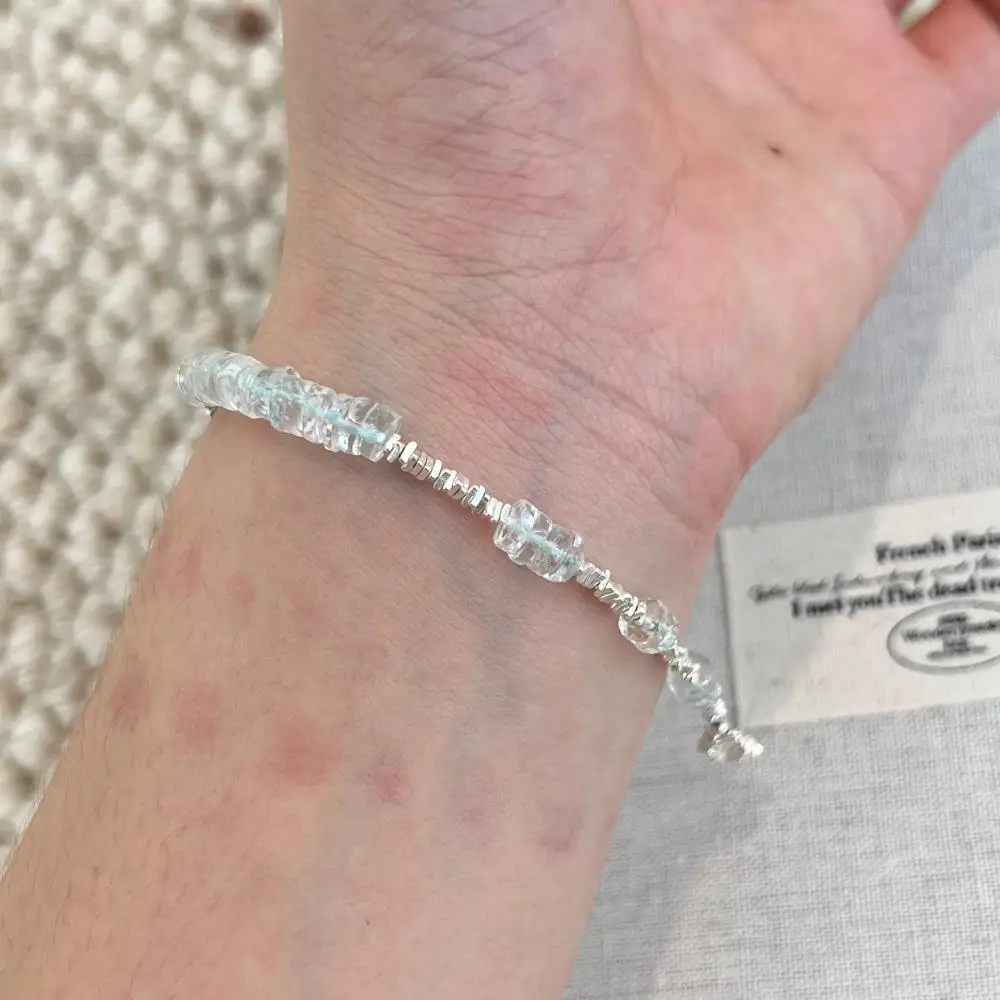 KAKODIY Summer Casual 925 Sterling Silver Jewelry Transparent Natural Topaz Bead Chain Bracelet detail 8