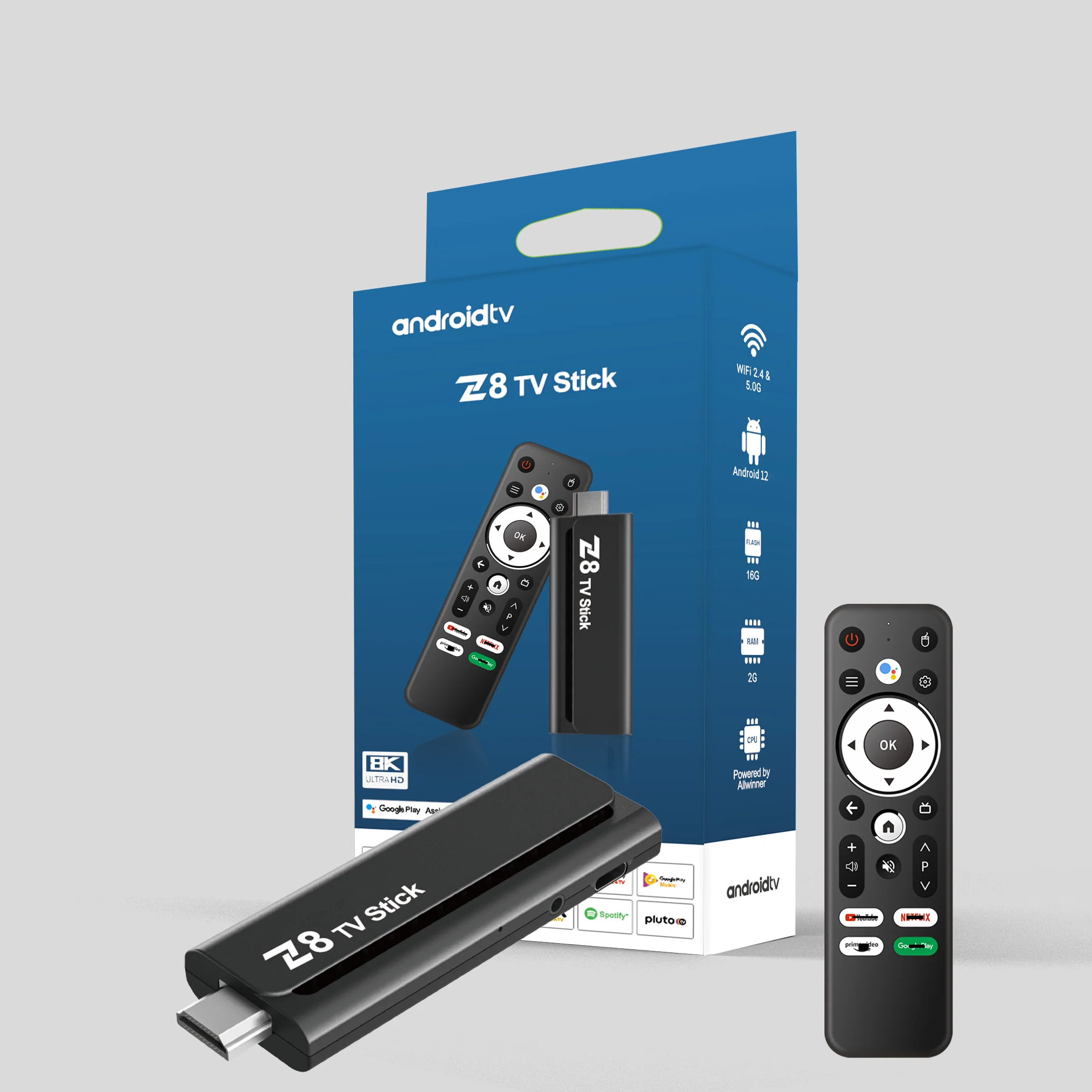 4K Smart TV Dongle Z8 Stick - Android 12.0 Allwinner H618
