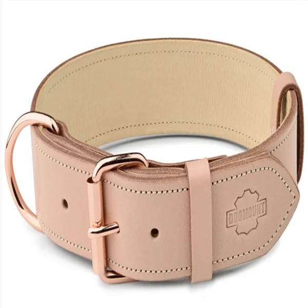 Leather Dog Collar Handmade tan color , luxury dog collar