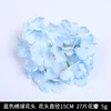 Cabeza y tallo de flor de hortensia de tela - azul claro