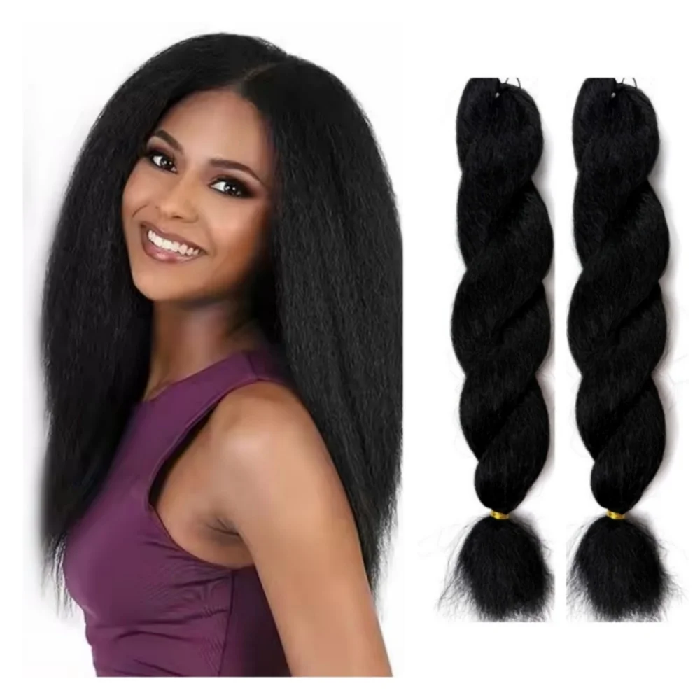 26 Inch Vixen Crochet Bundles Synthetic Jumbo Braiding Hair 65g Kinky  Straight Hair Extension for Black Woman