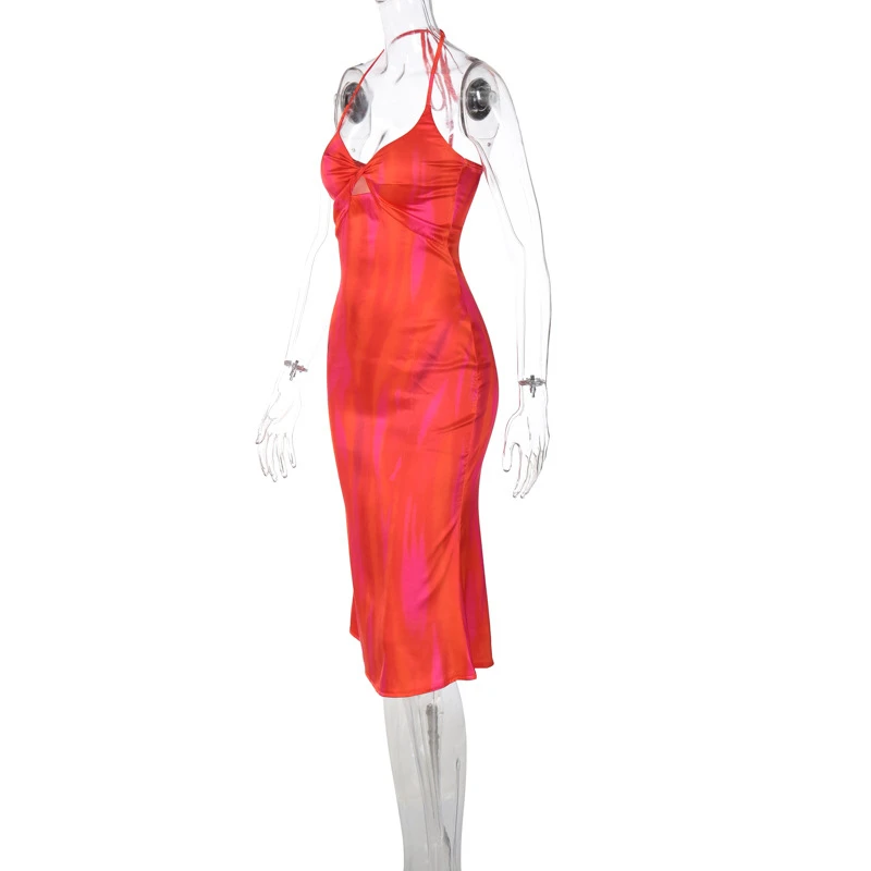 M4832 Fashion Solid Color Sleeveless Halter Strap Women Dresses - Buy ...