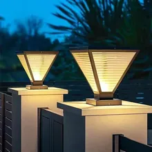 Shingel Modern European Gate Post Lamp Landscape Security Waterproof Outdoor Gate Yard Garden Decoration Solar Led Pillar Light