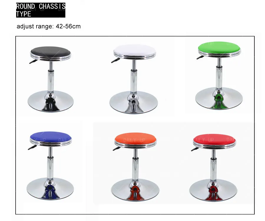 Adjustable Laboratory Stool With Footrest Swivel Leather Seat Lab Stool Fixed Backless Chair For Hospital Workshop Counter