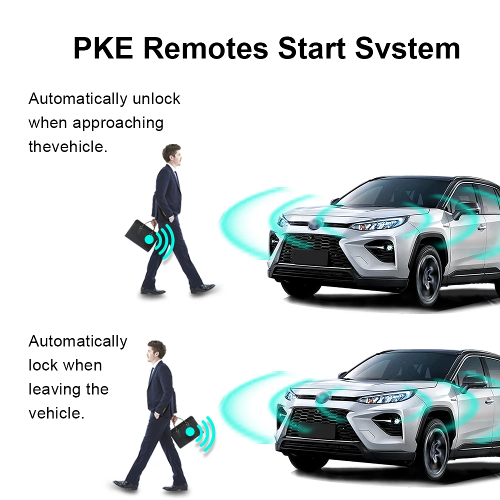 For Toyota Hilux Keyless Entry Car Alarm Kit Remote Engine Start Push Button Remote Starter and Ignition Control Plug and Play