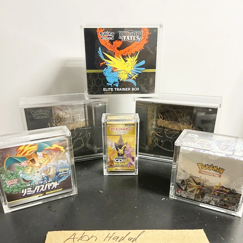 Japanese Pokemon Acrylic Case Magnetic Open Lid Booster Box for Pokemon  Card Displays