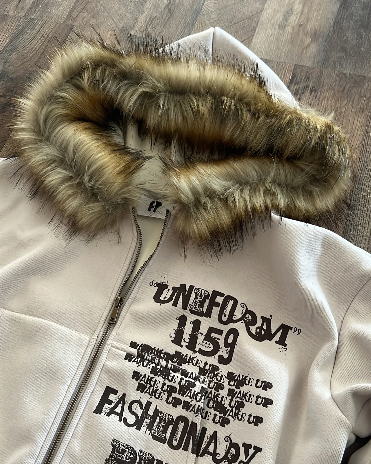 Customized Winter Fleece 500GSM Heavy Cotton Thick Oversized French Terry Zip up Dtg Screen Printing Faux Fur Hood Hoodies Men gallery 3