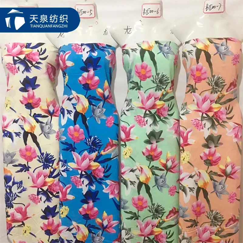 Фабричная оптовая продажа однотонная тканая ткань из 100 вискоза с принтом Женская для платья dubai 90gsm