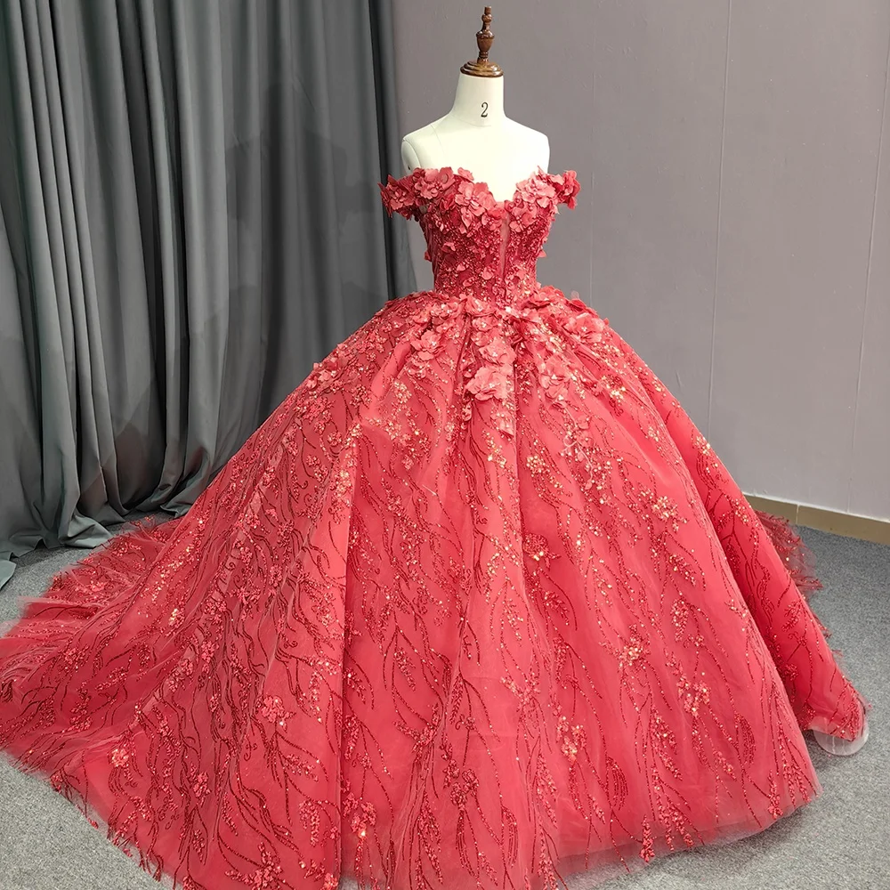 Quinceanera Big Red Ball Gown Jancember 9912 Vintage Red Off