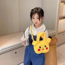 Super Soft Kids Small Hand Bag Kawaii Pokemoned Pikachuu Handbag Shoulder Plush Bags Stuffed Animal Plush Bags