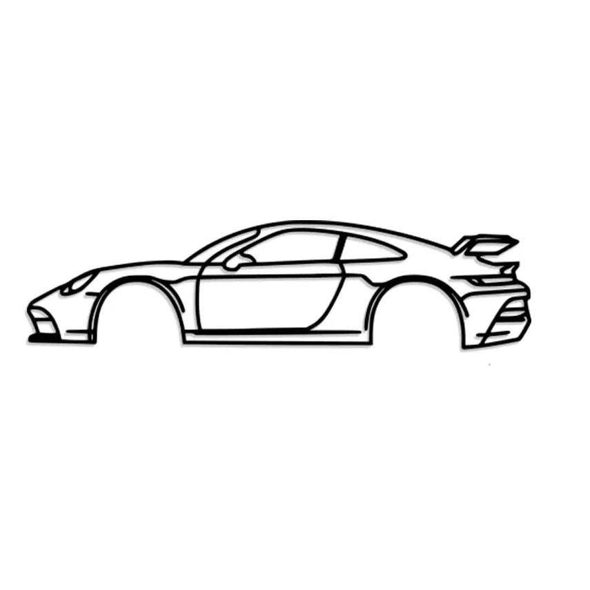 Спортивный автомобиль металлическая стена искусство-украшение для автомобильного силуэта-минималистская скульптура гаража мужской пещеры или спальни-в помещении/на выход