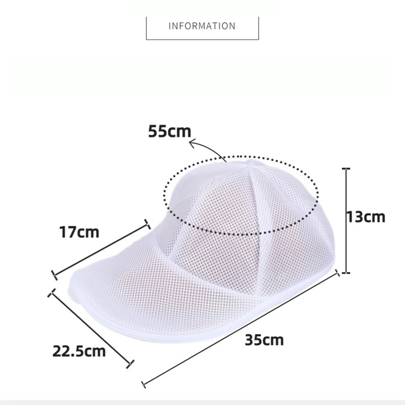 Hat Wash Protector Baseball Cap Cleaner Machine Detachable Mesh Hat Washing Bag
