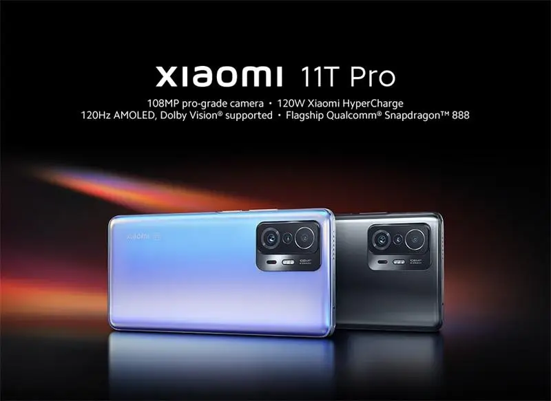 Global Version Xiaomi 11T Pro 128GB 256GB Octa Core 120W HyperCharge 108MP  Camera 120Hz Mi 11T PRO Original Smartphone
